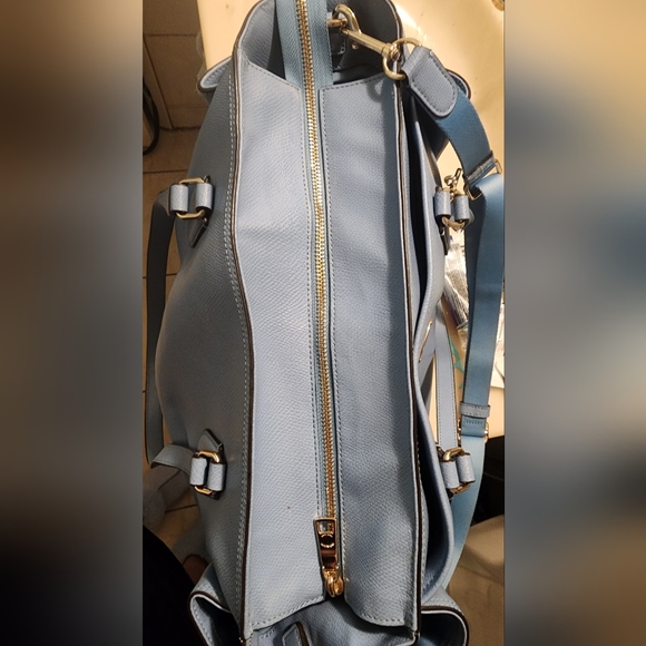 Coach baby blue large diaper bag or weekender travel bag tons of pockets! - Picture 3 of 11